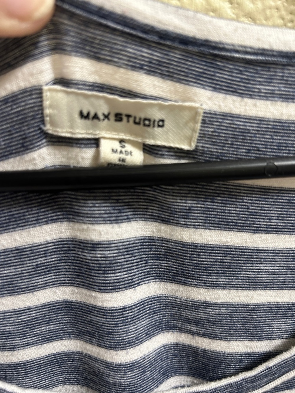 Sleeveless Navy and White Striped Tie-Front Midi Dress - Picture 2 of 4